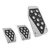 AuMoHall Pacote Com 3 Almofadas Antiderrapantes Para Pedal De Carro Kit De Substituição De Capa De Pedal De Freio De Liga De Alumínio Pastilhas De Embreagem De Pedal De Gás Conjunto De Pastilhas De