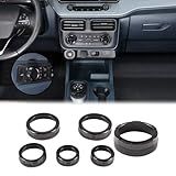 Aunginsy Compatível Com Ford Maverick 2022 2024 Alumínio Console Central Ar Condicionado Botão De Volume Tampa Círculo Interruptor De Mudança De Marchas Do Carro Anel Guarnição Tampa Botão Anel