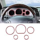 Aunginsy Kit De Moldura De Acabamento De Anel De Painel De Carro Compatível Com Toyota Tundra 2007 2013 Carro Alumínio Console Central Painel Painel Instrumento Medidor Anel Envolvente Capa Decorativa