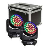 Aura Effect Moving Wash Beam Led Zoom 37x15w Rgbw Case
