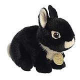 Aurora Adorable Miyoni Netherland Dwarf Bunny Stuffed Animal Lifelike Detail Cherished Companionship Black 7 5 Inches
