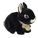 Aurora Adorable Miyoni Tots Netherland Dwarf Bunny Stuffed Animal Lifelike Detail Cherished Companionship Black 7 5 Inches