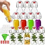 AuroTrends Garrafas De Vidro Com Tampa Giratória De 118 Ml Pacote Com 12 Garrafas De Vidro Flip Top Com Tampas Herméticas Para Garrafas De Extrato De Baunilha Cerveja Caseira Bebidas óleo Conjunto