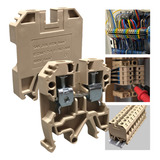Autack Componentes Eletricos Saki Passagem Fixação Trilho Din 10un Conector Borne Sak 6mm Bege