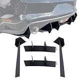 AUTOTOP Divisor Difusor De Lábio Traseiro Serve Para Ford Mustang 2015 2016 2017 2018 2019 2020 2021 2022 2023 Fibra De Carbono Preta 