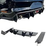 AUTOTOP Divisor Difusor De Lábio Traseiro Serve Para Ford Mustang 2015 2016 2017 2018 2019 2020 2021 2022 2023 Preto Brilhante 