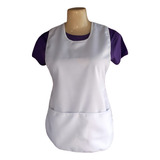 Avental Bata Amarra Na Lateral 2 Bolsos Kit 2 Unid