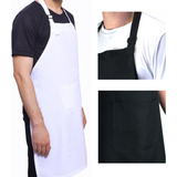 Avental Com Bolso Oxford Branco Básico Cozinha