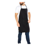Avental Corpo Inteiro Ajustável Com Bolso Oxford Liso Preto
