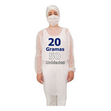 Avental Descartável Tnt C Manga Longa 20gr Kit 50 Unid
