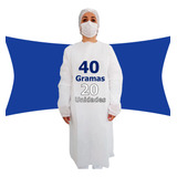 Avental Descartável Tnt C Manga Longa 40gr Kit 20 Unid