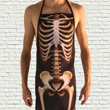 Avental Divertido Personalizado Masculino Esqueleto