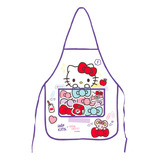 Avental Infantil Escolar Impermeável Com Bolso Hello Kitty