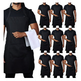 Avental Liso Oxford Kit 10 Un Ajustável Garçom Churrasqueiro