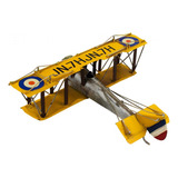 Avião Amarelo De Hélice 9 5x26x28cm Estilo Retrô Vintage
