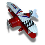 Avião Antigo Top Guerra Brinquedo Militar Biplano Miniatura