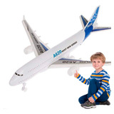 Avião Brinquedo Grande Fricção Acende Luzes E Som Aviãozinho