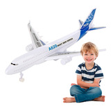 Avião Brinquedo Grande Fricção Acende Luzes E Som Aviãozinho