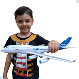 Avião Brinquedo Jumbo Airbus H620 Luz Som Movimento Fricção
