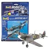 Avião Caça Spitfire Mk V 1 72 Revell REV 64164 Kit Completo Para Montar
