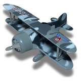 Avião Clássico De Guerra Brinquedo Combate Biplano Miniatura