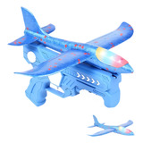 Avião Com Lançador Pistola Brinquedo Isopor Voa Manobras Led