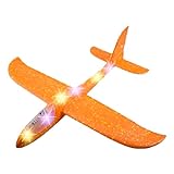 Avião Planador Manual Aeromodelo De Espuma Com Led RGB Arremesso De Brinquedo Fácil De Montar Laranja Verde Vermelho Azul LINHA PREMIUM SYANG LARANJA 