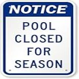 Aviso De Piscina Fechada Para Sinalização De Temporada 20 Cm X 30 Cm