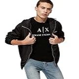AX Armani Exchange Camiseta Masculina Com Logotipo De Gola Redonda Preto M