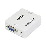 AxGear VGA Para AV RCA Caixa De Adaptador Conversor Composto Com áudio PC Para TV