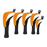 Aymzbd 5 Pçs Headcovers De Golfe Para Clubes De Madeira Resistente Ao Desgaste Moda Proteção Capa Protetora Para Equipamentos De Golfe Adulto Laranja