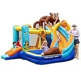 AYOFREE Casa Inflável De Salto X Doctor Dolphin Para Diversão Infantil Salto Duplo Com Escorregador Inflável Para Crianças De 2 A 12 Anos Com Uso De Soprador Para Ambientes Internos E Externos Tema
