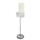 Azar Displays 206320 WHT 23 Cm L X 16 Cm P X 15 9 Cm A Grande Caixa De Sugestões Branca Com Bolso Cadeado E Chaves No Pedestal