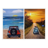 B 2 Conjuntos De Pintura Diamante Carro Campo Estrada 
