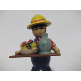 B Antigo Boneca Alemã Com Bandeja Miniatura Em Madeira