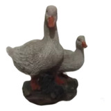 B Antigo Casal De Patos Figuras De Presépio 3 0 Cm
