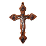 B Antigo Crucifixo Italy 4 Evangelhos Madeira Oliveira C4o