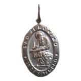 B Antigo Medalha Sacra De São Jerônimo Em Prata Italiana