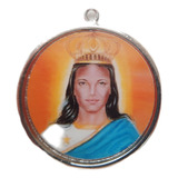 B Antigo Medalha Sta Sara Kali Colorida Com Oração Sk04