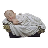 B Antigo Menino Jesus Na Manjedoura Resina Italiana Mjm1