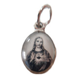 B Antigo Mini Medalha Sacra Coração De Jesus Dupla Face Cj