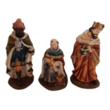 B Antigo Reis Magos Figura Presépio Resina Italiana 15 Cm