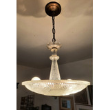 B Antigo Suntuoso Lustre Francês Em Cristal Fosco Flores