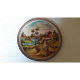 B Antigo Suntuoso Prato De Parede Porcelana Espanhola