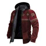 B Tribal Graphic Print Hooded Jacket With