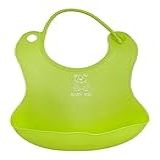 Babador Alimentação Bebe Plástico Fácil Limpeza Cata Migalha Verde