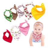 Babador Bandana Kit 10 Ezzif Menina C 2 Botoes