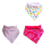 Babador Bandana Kit 3un dupla Face Impermeável Vivana