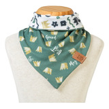Babador Bandana Pet Jr Verde Para Bebê 38cm Botão Dupla Face King Tamanho Un