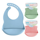 Babador De Silicone Impermeável Pega Migalhas Infantil Buba